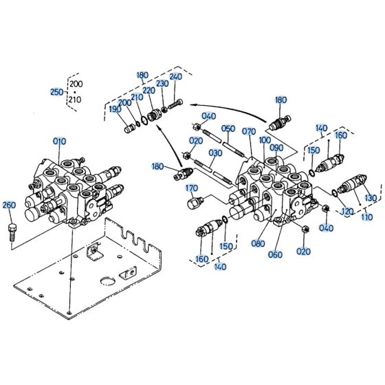 Control Valve Assembly for Kubota R510 Loader