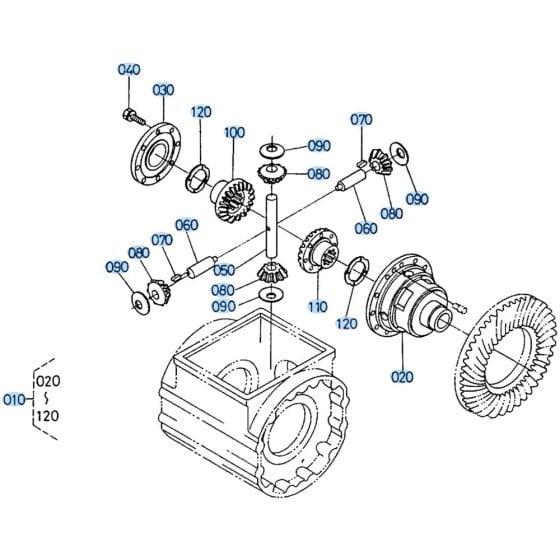 Differential Case (Front) Assembly for Kubota R510 Loader
