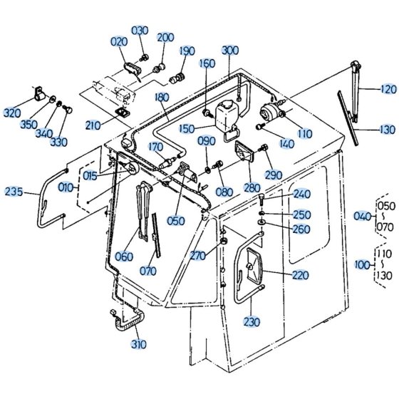 Wiper Assembly for Kubota R510 Loader