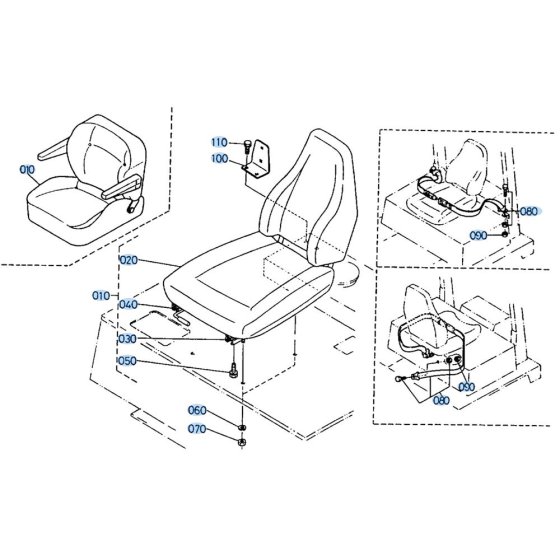 Seat Assembly for Kubota R510 Loader