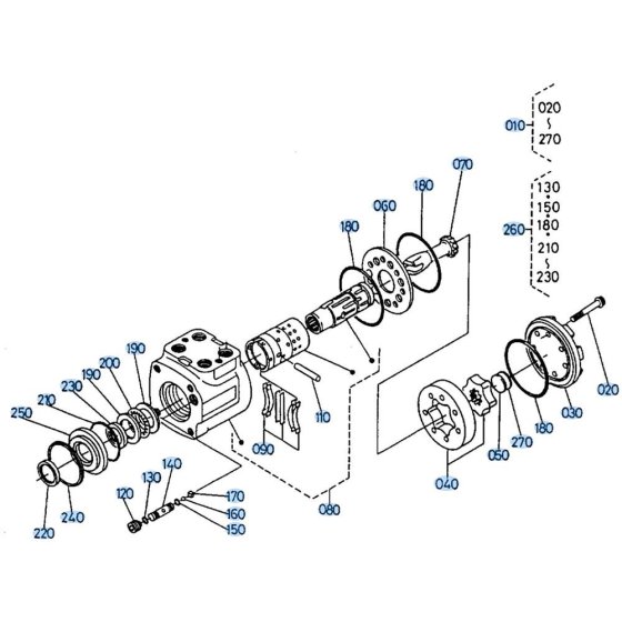 Reduction Case Gear Assembly for Kubota R510 Loader