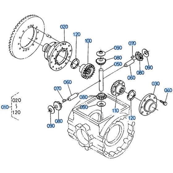 Differential Case (Rear) Assembly for Kubota R510 Loader