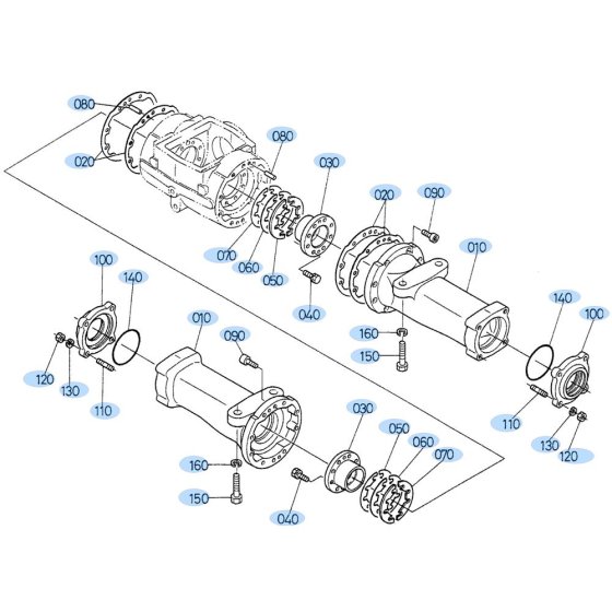 Axle Case (Front) Assembly for Kubota R520 Loader