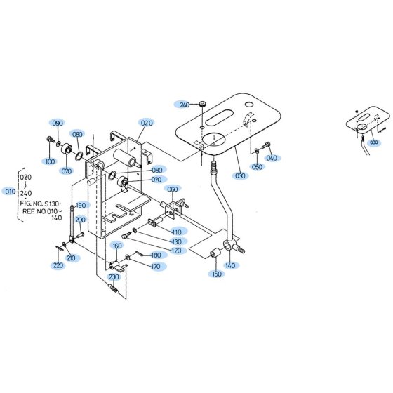 Control Lever Assembly for Kubota R520 Loader