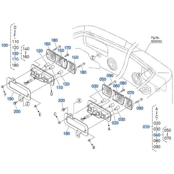Light Assembly for Kubota R530 Loader