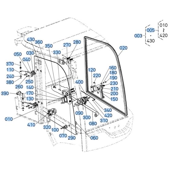 Window Assembly for Kubota R530 Loader
