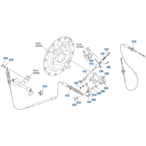 Inching Rod Assembly for Kubota R530 Loader