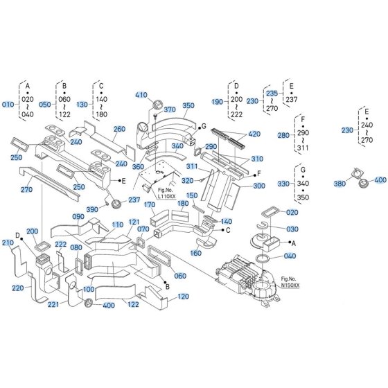 Vent, Duct Assembly for Kubota R530 Loader