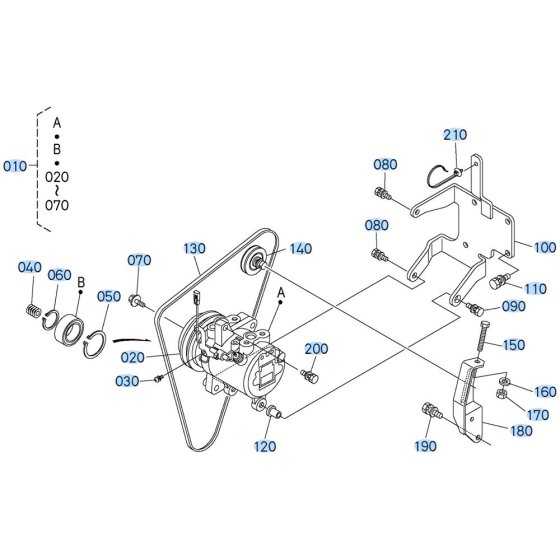 Compressor Assembly for Kubota R530 Loader