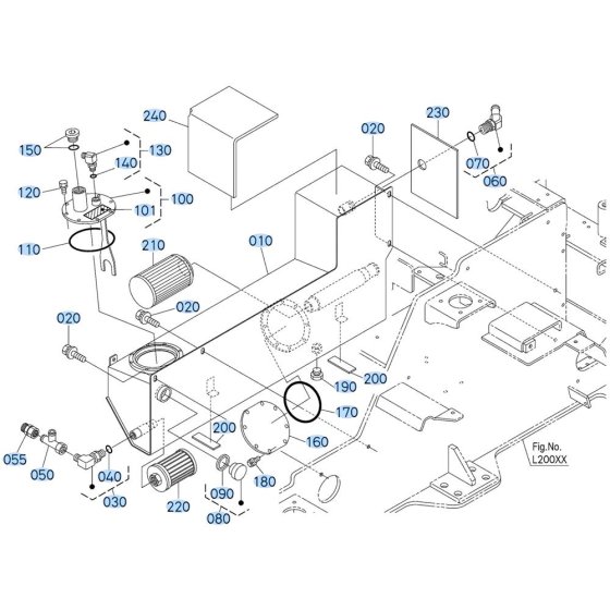 Oil Tank Assembly for Kubota R530 Loader