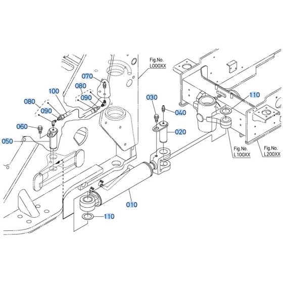 Steering Cylinder Assembly for Kubota R530 Loader