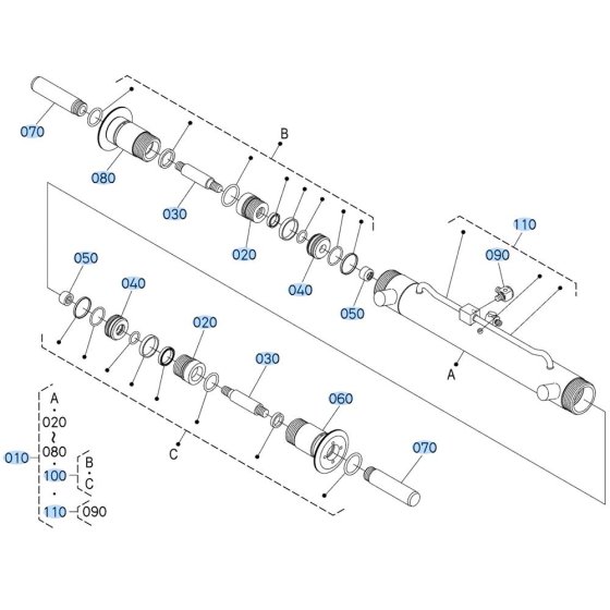 Coupler Cylinder Assembly for Kubota R540 Loader