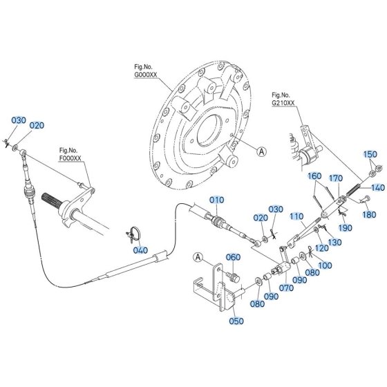 Inching Rod Assembly for Kubota R540 Loader
