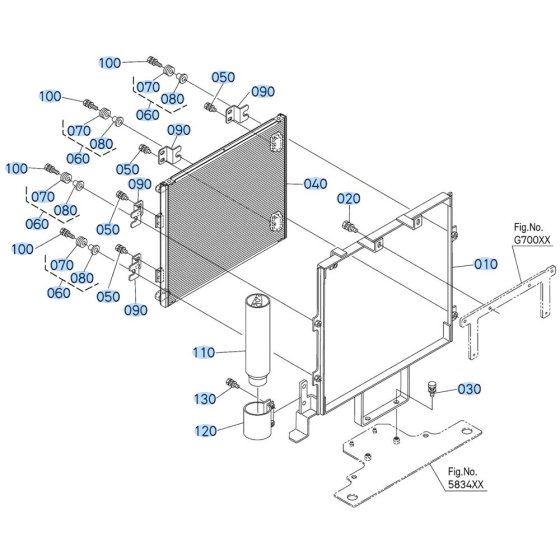 Condenser Assembly for Kubota R540 Loader