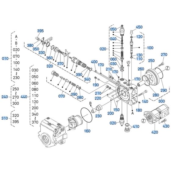 Pump Assembly -1 for Kubota R540 Loader