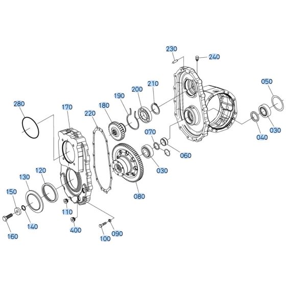 Rear Axle (Gearbox) Assembly for Kubota R540 Loader