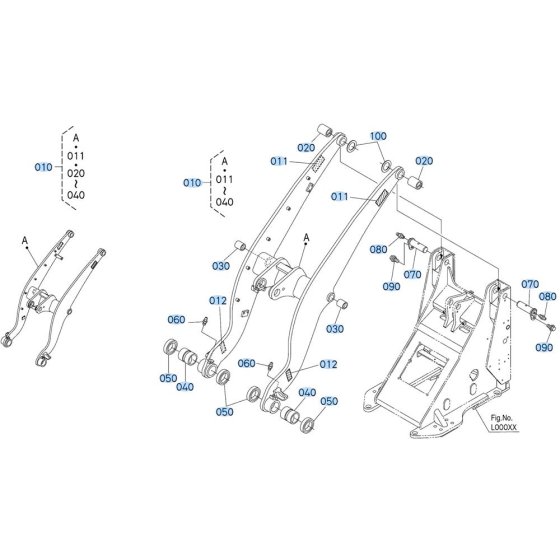 Lift Arm Assembly for Kubota R630 Loader