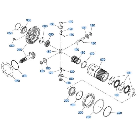 Differential Axle (Rear) Assembly for Kubota R630 Loader