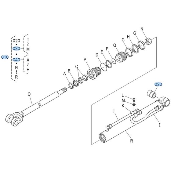 Lift Cylinder Assembly for Kubota R630 Loader