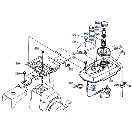 Fuel Tank Assembly for Kubota SX700 Tiller