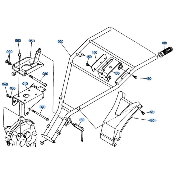 Handle Assembly for Kubota SX700 Tiller