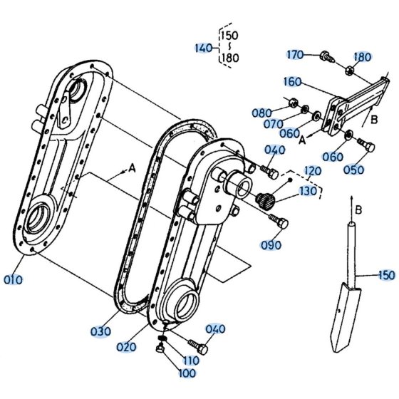 Rotary Case Assembly for Kubota SX700 Tiller