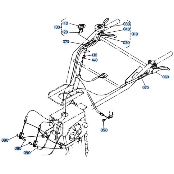 Throttle Lever Assembly for Kubota SX700 Tiller