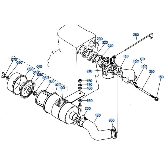 Air Cleaner Assembly for Kubota SX700 Tiller