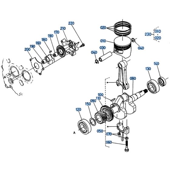 Crankshaft Assembly for Kubota SX700 Tiller