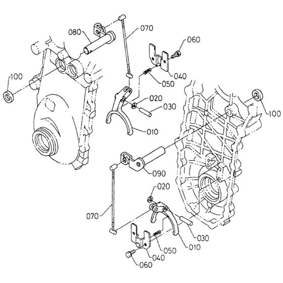 Steering Fork Assembly for Kubota TF60 Tiller