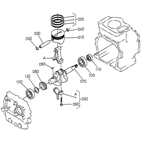 Piston, Crankshaft Assembly for Kubota TF60 Tiller