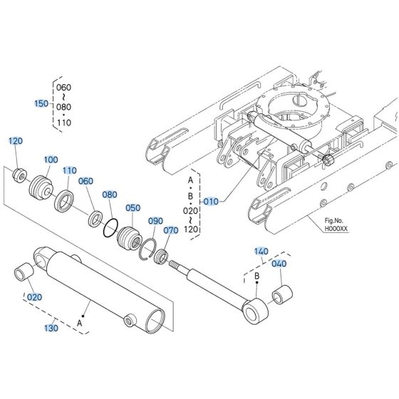 Track Cylinder Assembly for Kubota