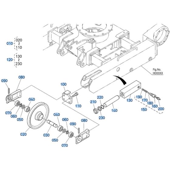 Idler Assembly for Kubota U10-5