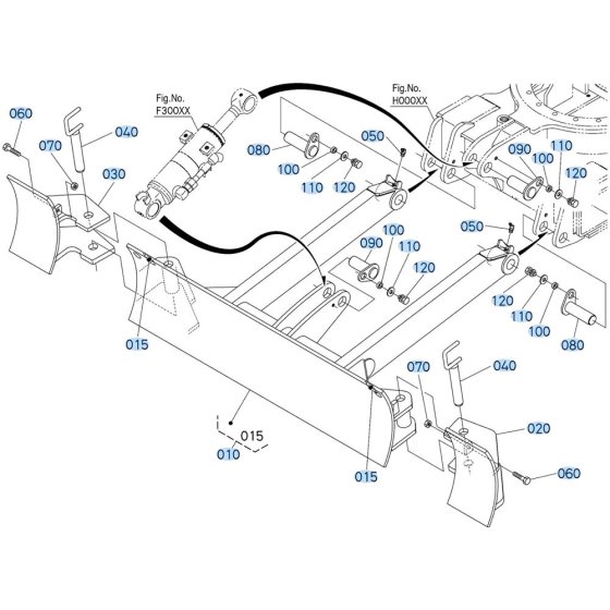 Blade Assembly for Kubota U17-5 Mini Excavator