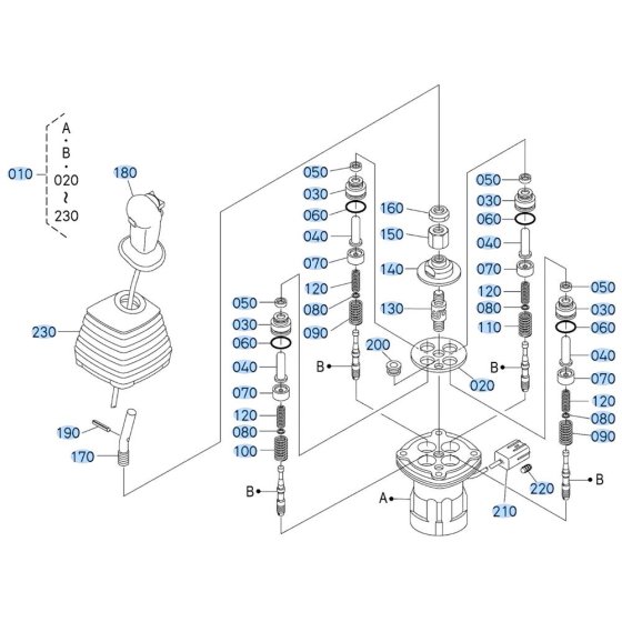 Pilot Valve Assembly for Kubota U17-5 Mini Excavator