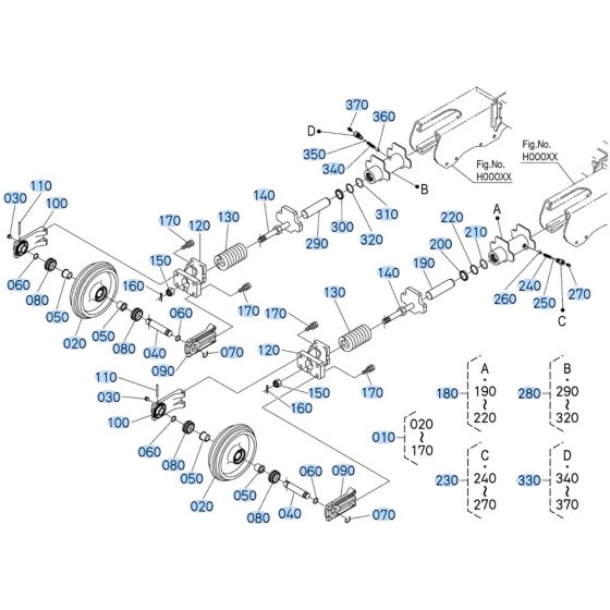 Idler Assembly for Kubota U17-5 Mini Excavator