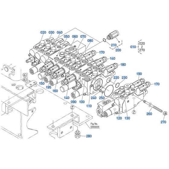 Control Valve Assembly for Kubota U17-5 Mini Excavator