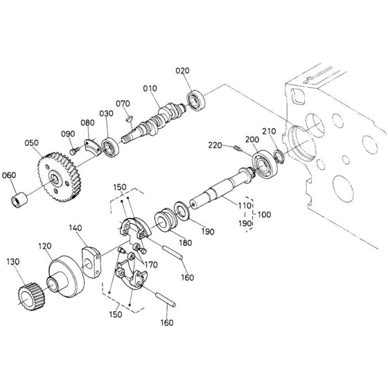 Fuel Camshaft Assembly for Kubota V1505-E2B Engine