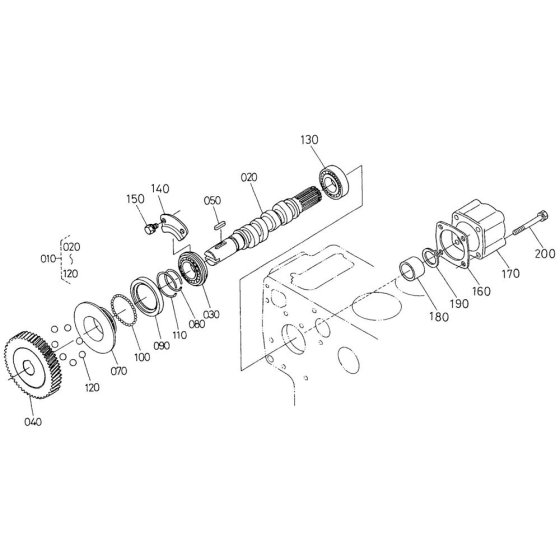 Fuel Camshaft Assembly for Kubota V2203-M-E2B Engine