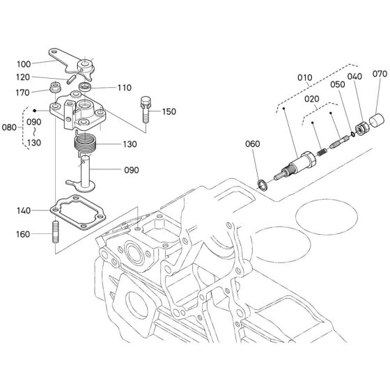 Engine Stop Lever Assembly for Kubota V2203-M-E2B Engine