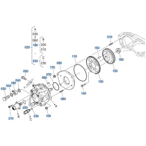 Supply Pump Assembly for Kubota V3307-CR-T-E5 Engine