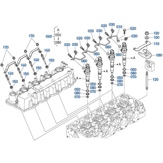 Nozzle Holder Assembly for Kubota V3307-CR-T-E5 Engine