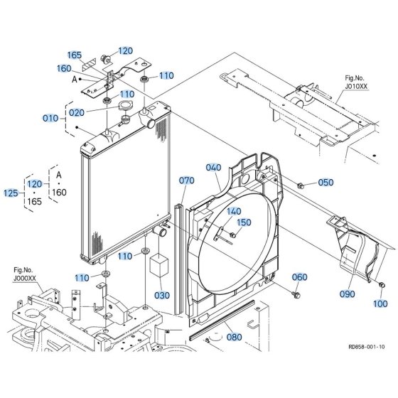 Radiator Assembly for Kubota V3307-CR-T-E5 Engine