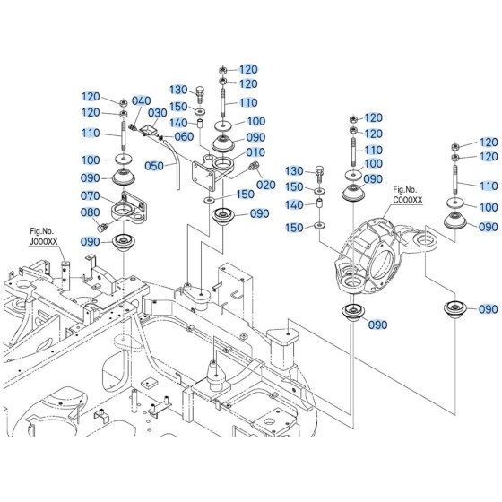 Engine Bracket Assembly for Kubota V3307-CR-T-E5 Engine