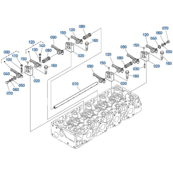 Rocker Arm Assembly for Kubota V3307-CR-T-E5 Engine
