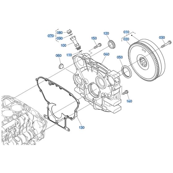 Flywheel Assembly for Kubota V3307-CR-T-E5 Engine