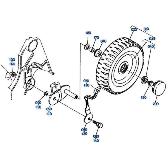 Rear Wheel Assembly for Kubota W5021-PC Mower