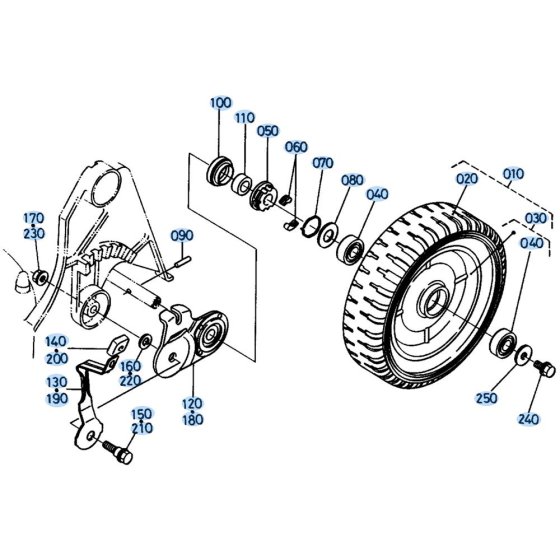 Rear Wheel Assembly for Kubota W5021-SCC Mower