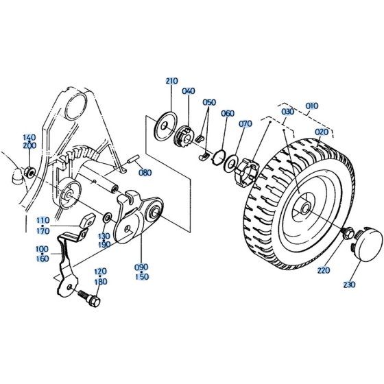 Rear Wheel Assembly for Kubota W5021-SCE Mower