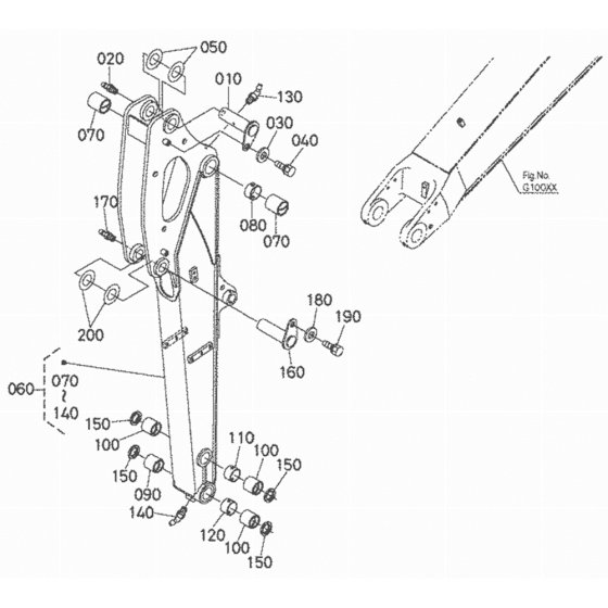 Dipper Arm for Kubota KX040-4